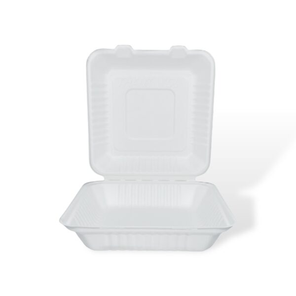 9" 1-Compartment Bagasse Clamshell