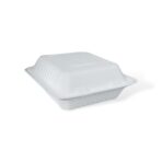 8" 1-Compartment Bagasse Clamshell - Image 6