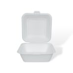 6" Bagasse Wide Hamburger Box