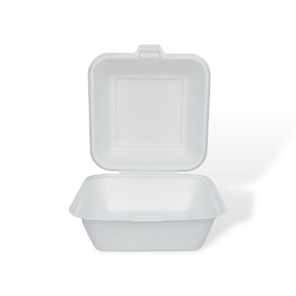 6" Bagasse Wide Hamburger Box