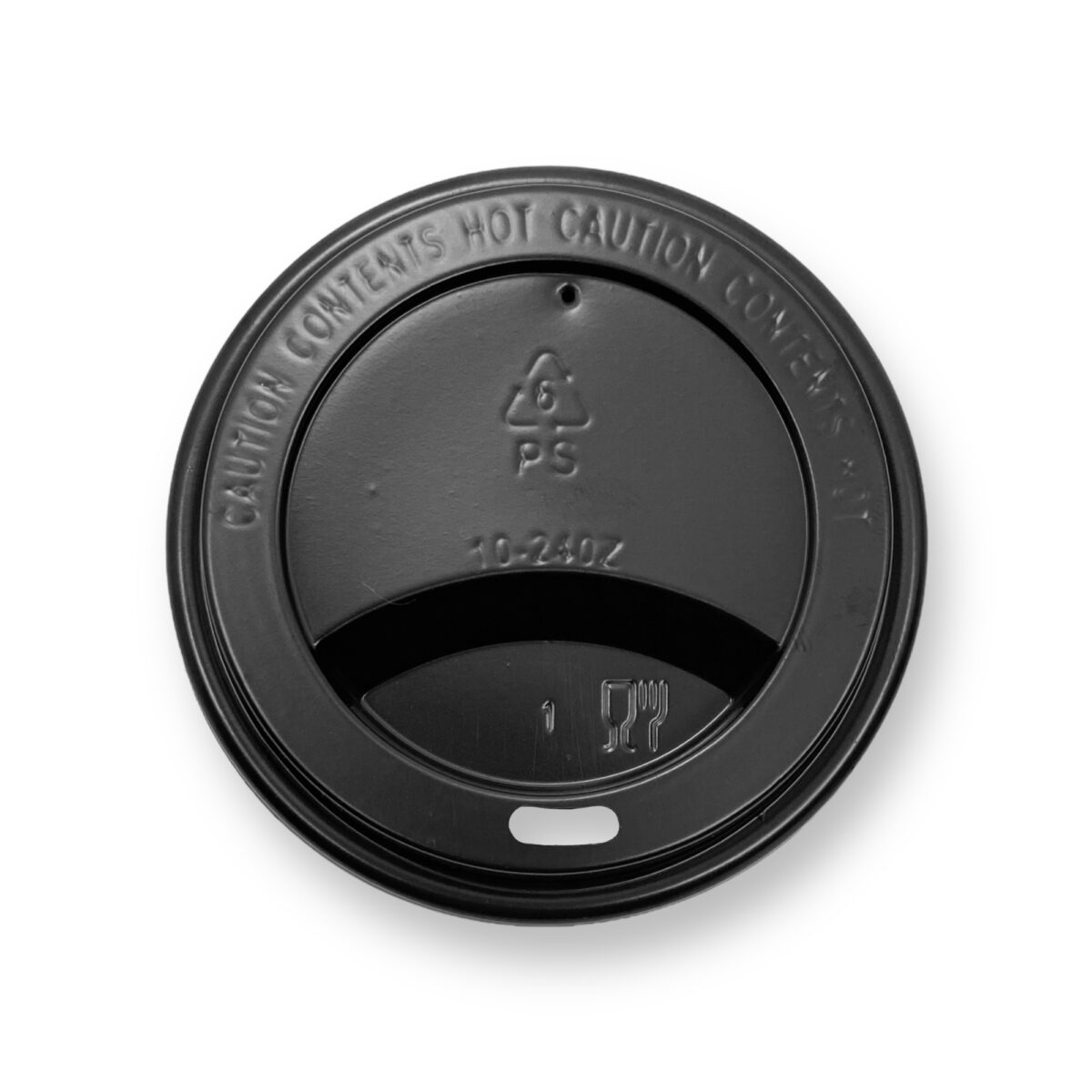 90mm Hot Coffee Cup Lid- Black - Image 1
