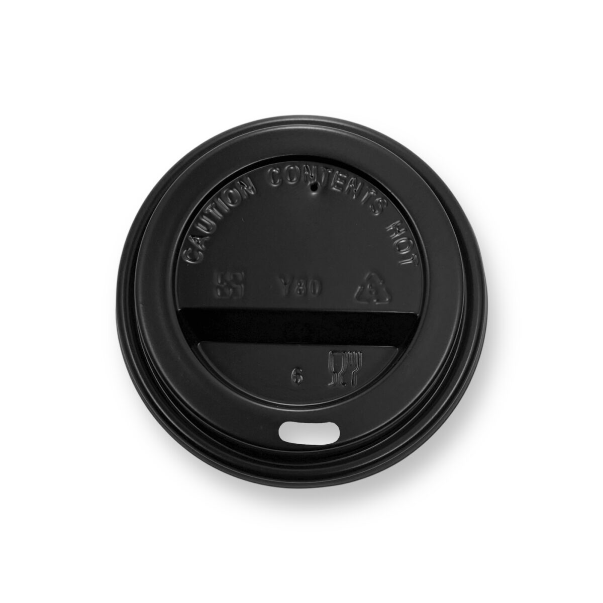 80mm Hot Coffee Cup Lid- Black - Image 1