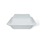 8" 1-Compartment Bagasse Clamshell - Image 3