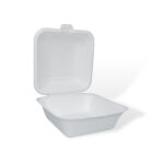 6" Bagasse Wide Hamburger Box - Image 4