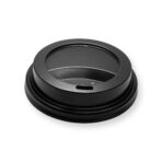 90mm Hot Coffee Cup Lid- Black - Image 2