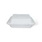 9" 1-Compartment Bagasse Clamshell - Image 3