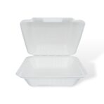 8" 1-Compartment Bagasse Clamshell - Image 2
