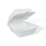 6" Bagasse Wide Hamburger Box - Image 5