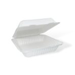 9" 1-Compartment Bagasse Clamshell - Image 5