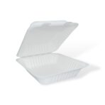 8" 1-Compartment Bagasse Clamshell - Image 5