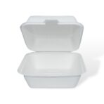 6" Bagasse Wide Hamburger Box - Image 2
