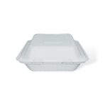 8" 3-Compartment Bagasse Clamshell - Image 3