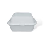 6" Bagasse Wide Hamburger Box - Image 3