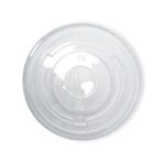 98mm PET Flat Lid With Straw Slot