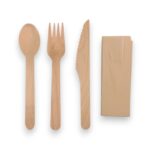 4-Piece Wooden Cutlery Kit