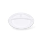 9 Inch 3-Compartmenent Bagasse Round Plate - Image 2