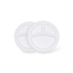 9 Inch 3-Compartmenent Bagasse Round Plate - Image 3