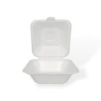 6" Bagasse Small Hamburger Box