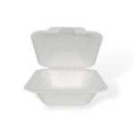 6" Bagasse Small Hamburger Box - Image 2