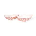 #300 Red Checkered Paper Food Tray - Image 3