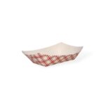 #200 Red Checkered Paper Food Tray - Image 2