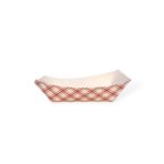 #200 Red Checkered Paper Food Tray