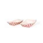 #200 Red Checkered Paper Food Tray - Image 3